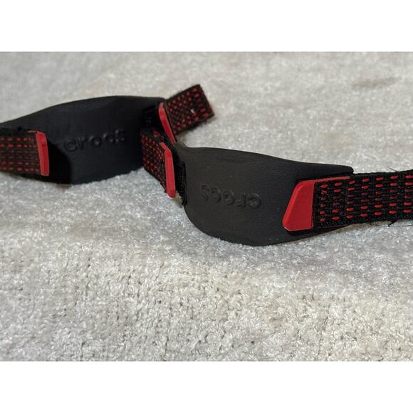 Crocs Strap Replacements Velcro Black Red - Picture 6 of 7